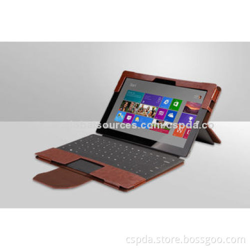 Fast Shipment Brown Book Folio Tablet PC Keyboard Case Design for Microsoft Surface Pro 3